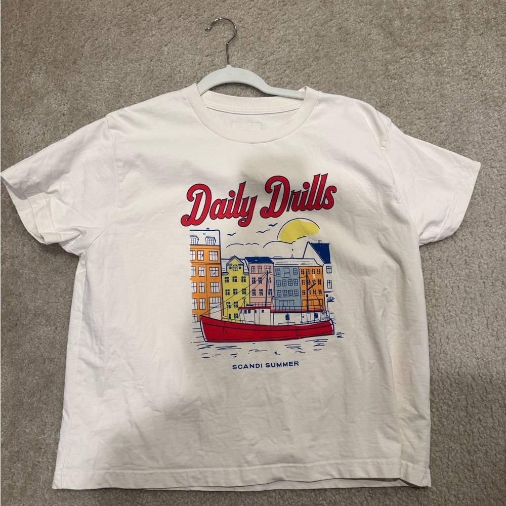 Daily Drills Cream Cotton Tee